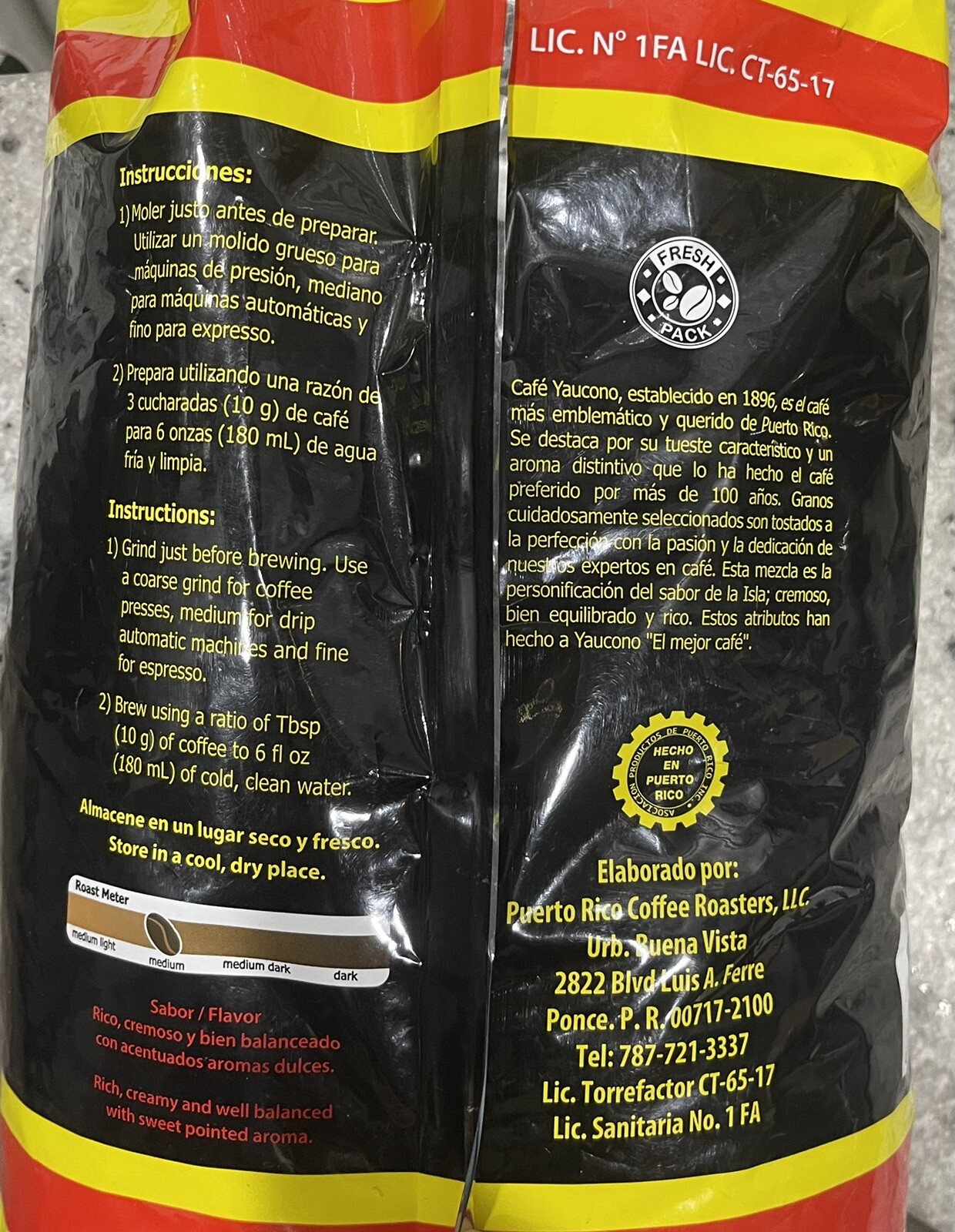 COFFEE BEANS PUERTO RICAN YAUCONO 5 POUNDS CAFE GRANO TOSTADO YAUCONO 5 LIBRAS