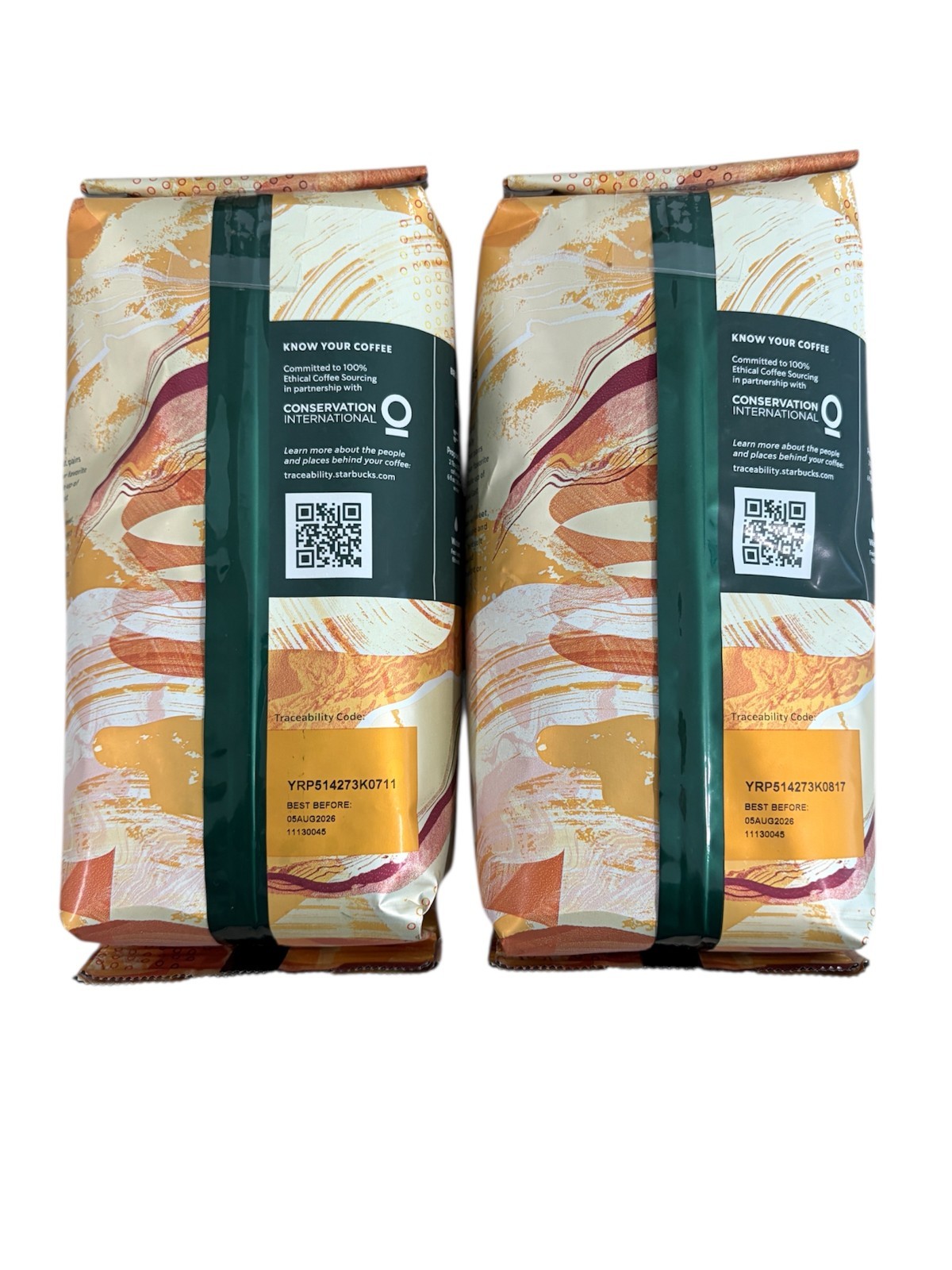 2 Pack x Starbucks Blonde Espresso Roast Whole Bean Coffee 1LB exp 3/2026