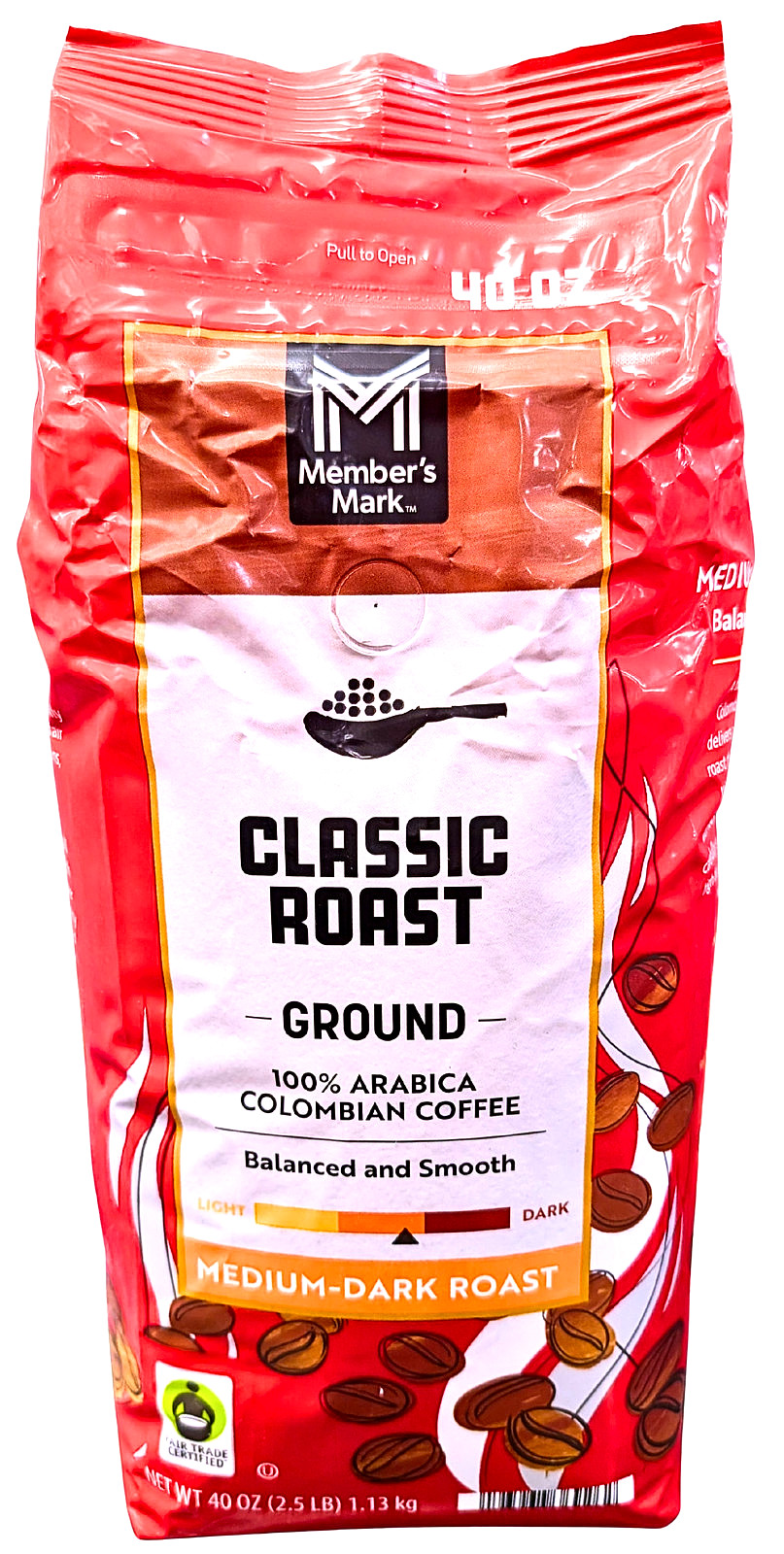 Member’s Mark Colombian Classic Medium-Dark Roast Ground Coffee 40 Oz EXP 11/26