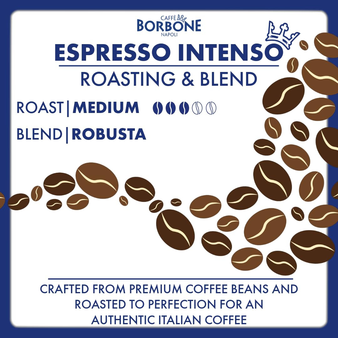 Caffe Borbone Espresso Intenso Whole Bean Coffee Medium Roast 2.2lb Bag