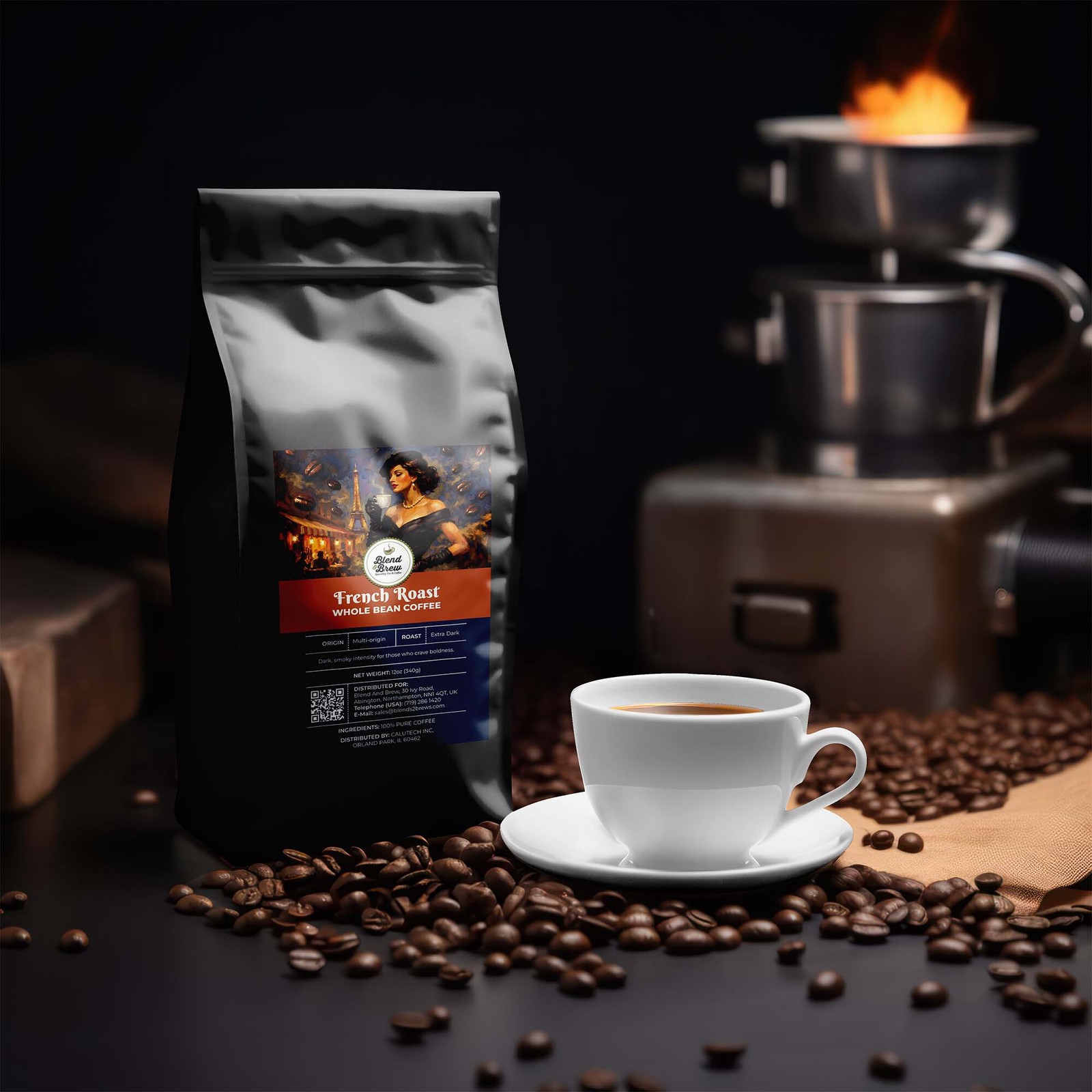 French Roast Coffee , Whole Bean or Ground, 12oz to 5lb
