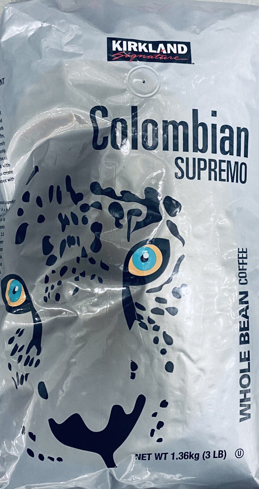 Kirkland Signature COLOMBIAN SUPREMO WHOLE BEAN Medium Roast Coffee 3 Lb Bag