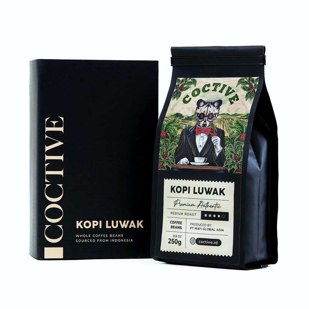 Kopi Luwak Civet Coffee Beans Wild Harvest Gayo Sumatra Indonesia 8.8 Oz