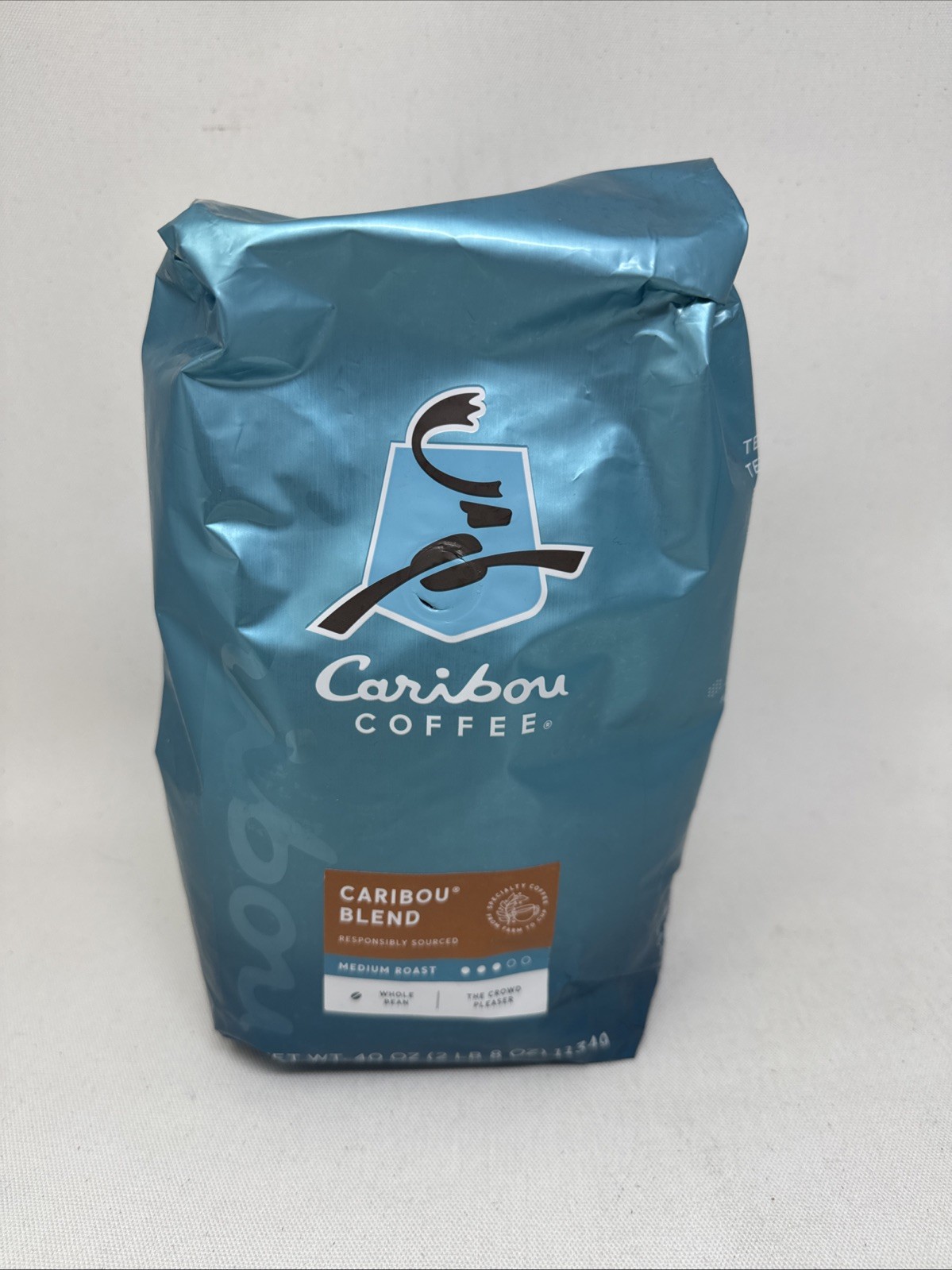 Caribou Blend Whole Bean Coffee 40 oz. Bag, Medium Roast – 2 PACK