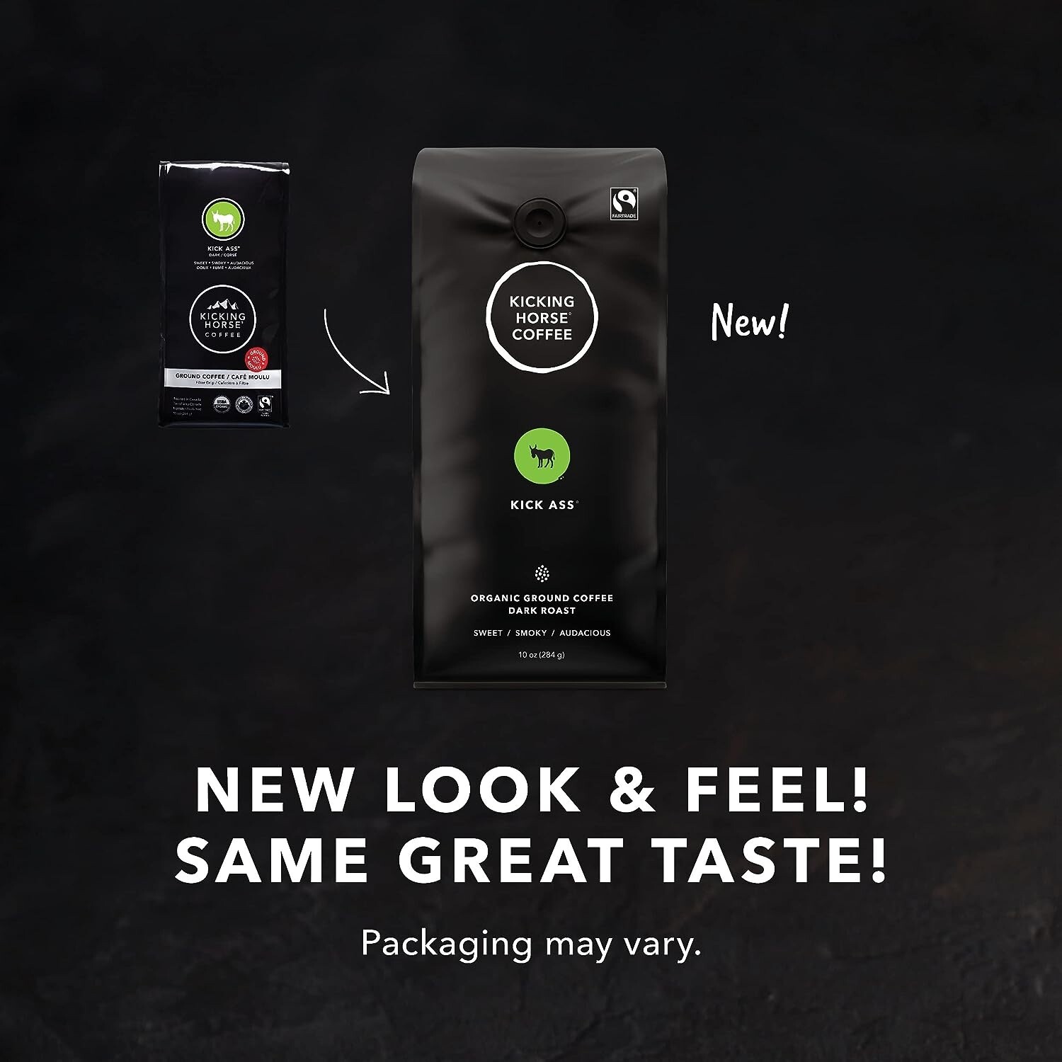 Kicking Horse Kick Ass Dark Roast Ground Kosher Coffee -6 Bags /10 oz (Charity+)