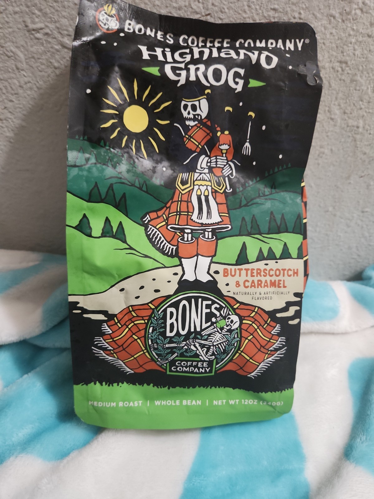 Bones Coffee Company Highland Grog Whole Bean 12 Oz Medium Roast