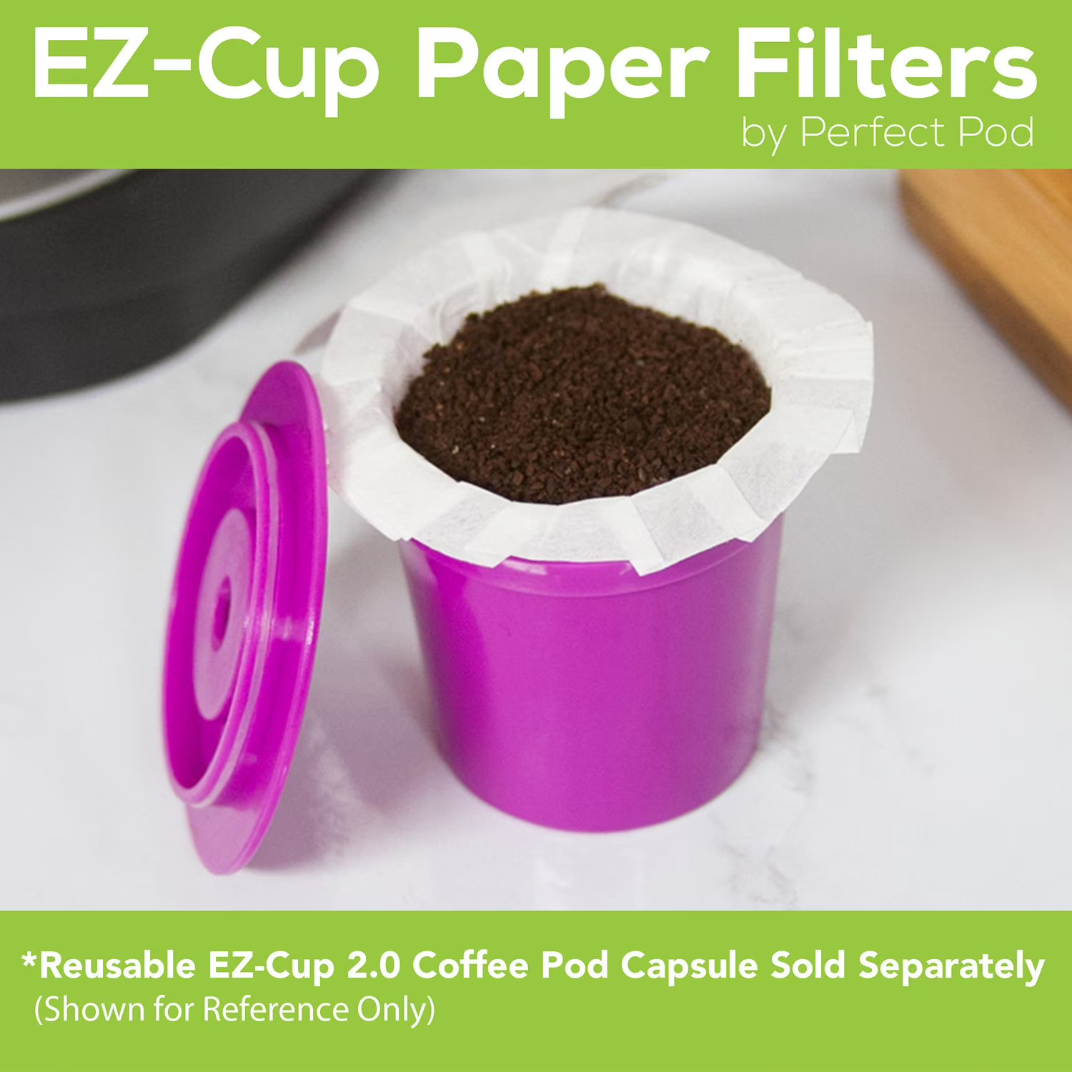 Perfect Pod EZ-Cup 2.0 100% Biodegradable Paper Coffee Filters, 200 Count