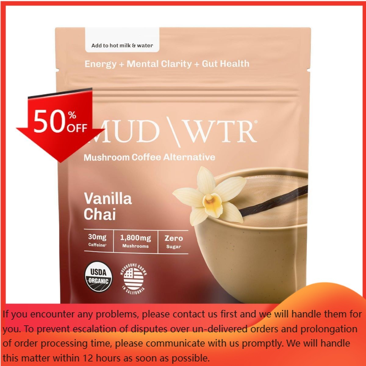 MUDWTR Organic Vanilla Chai Mushroom Coffee Alternative – 2.1oz