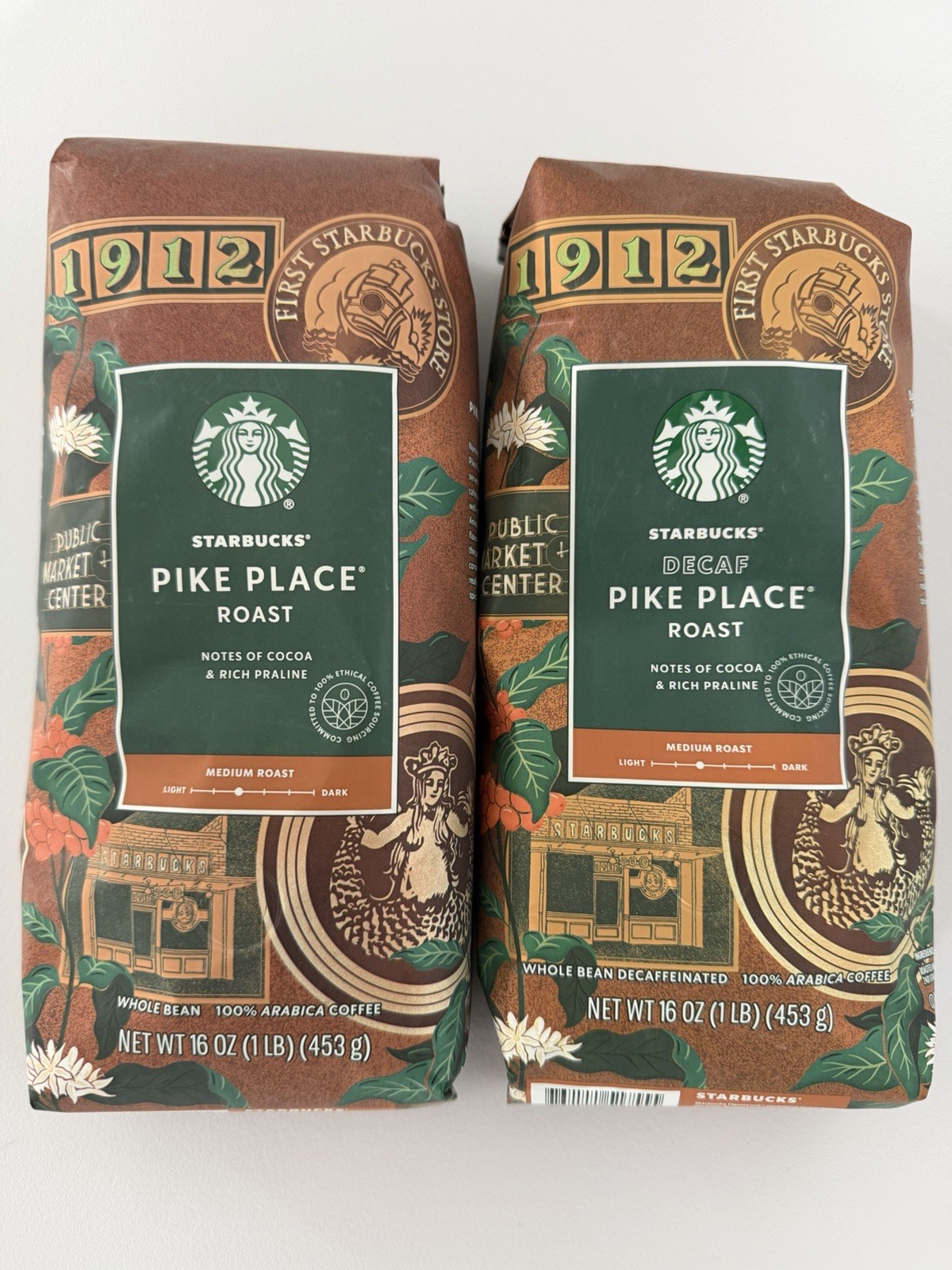 Starbucks Coffee Beans, Pike Place, Medium Roast 2 Packs