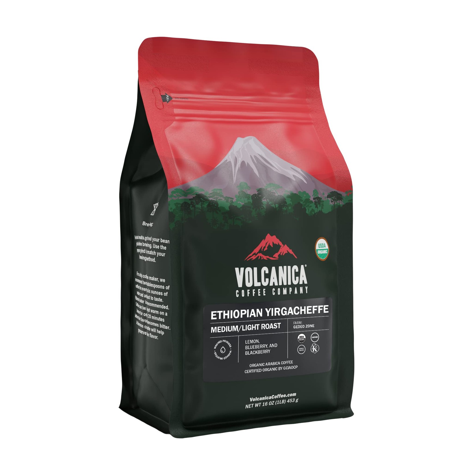 Ethiopian Coffee, Yirgacheffe Region, USDA 16 Ounce (Pack of 1), Brown