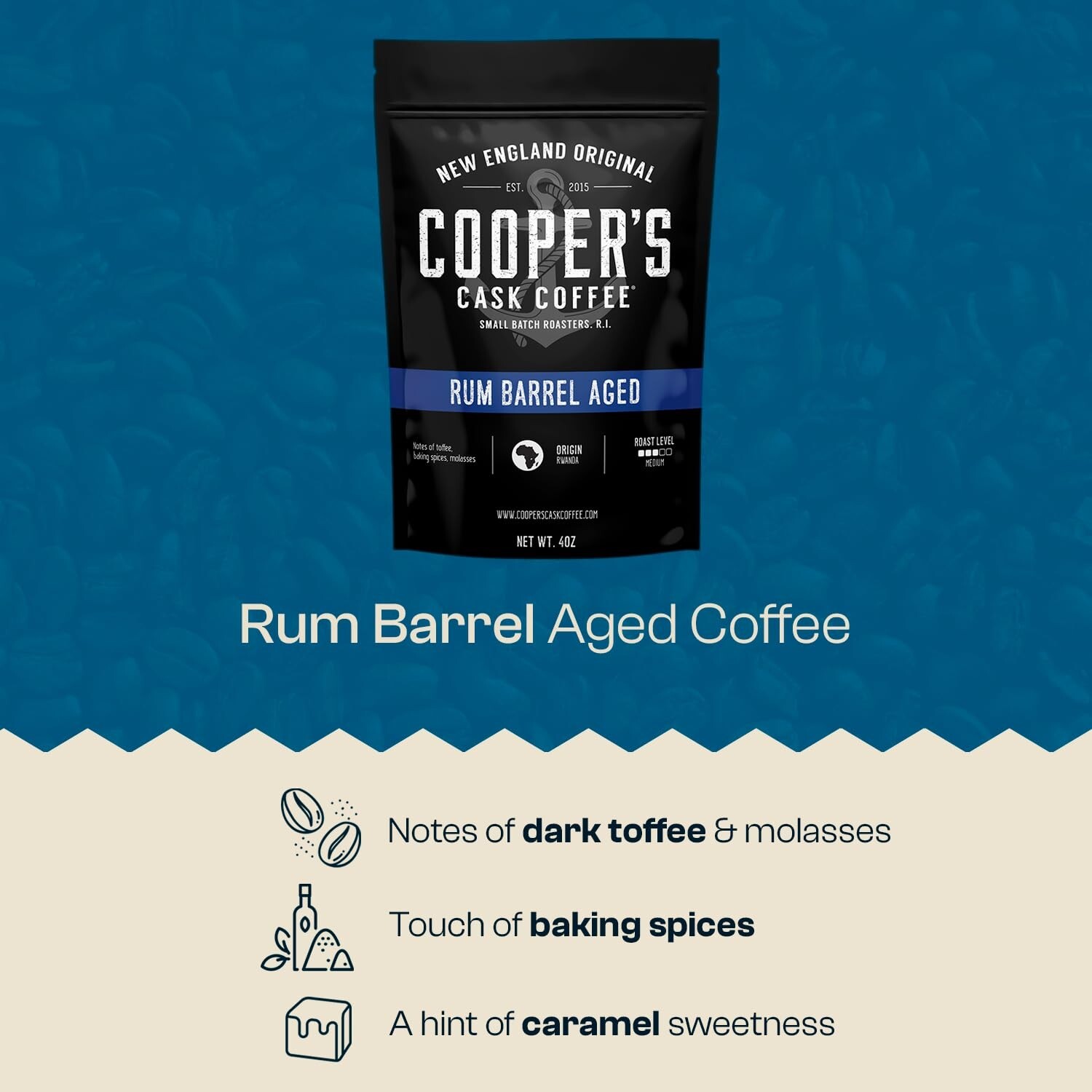 Three-Pack Bourbon Barrel Aged Whole Bean Coffee – Exquisite Flavor Profiles