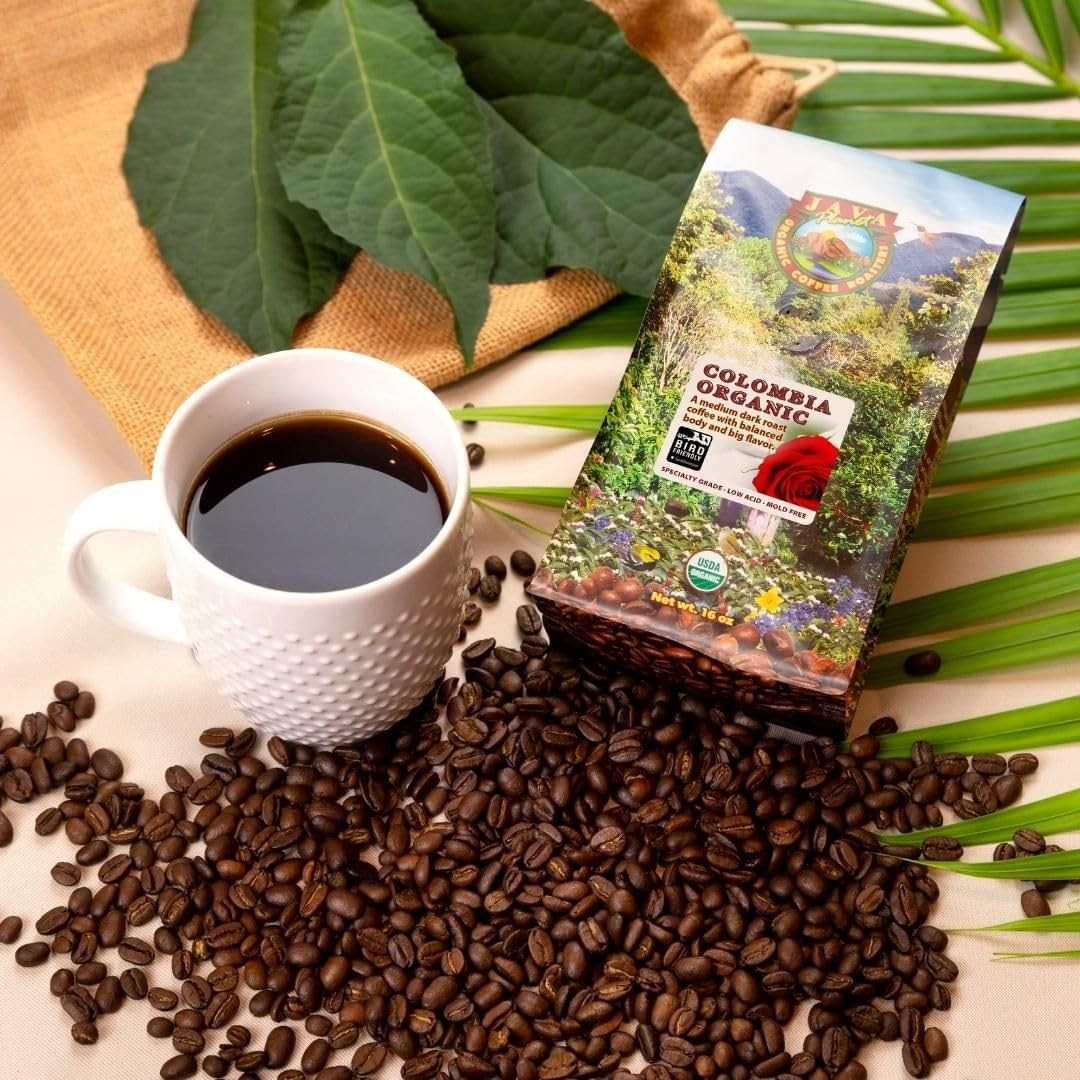 Organic Coffee Beans Whole, Medium Dark Roast – Low Acid Single Origin: Colom…