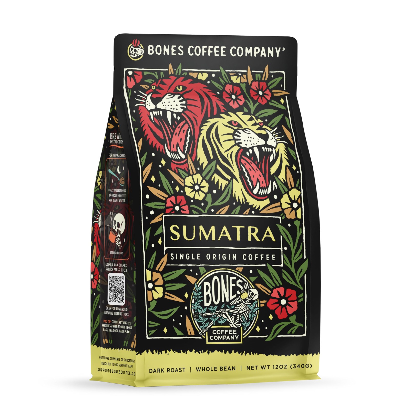 Sumatra Single-Origin, Dark Chocolate, Smoky Earthy Notes, Whole Coffee Beans…