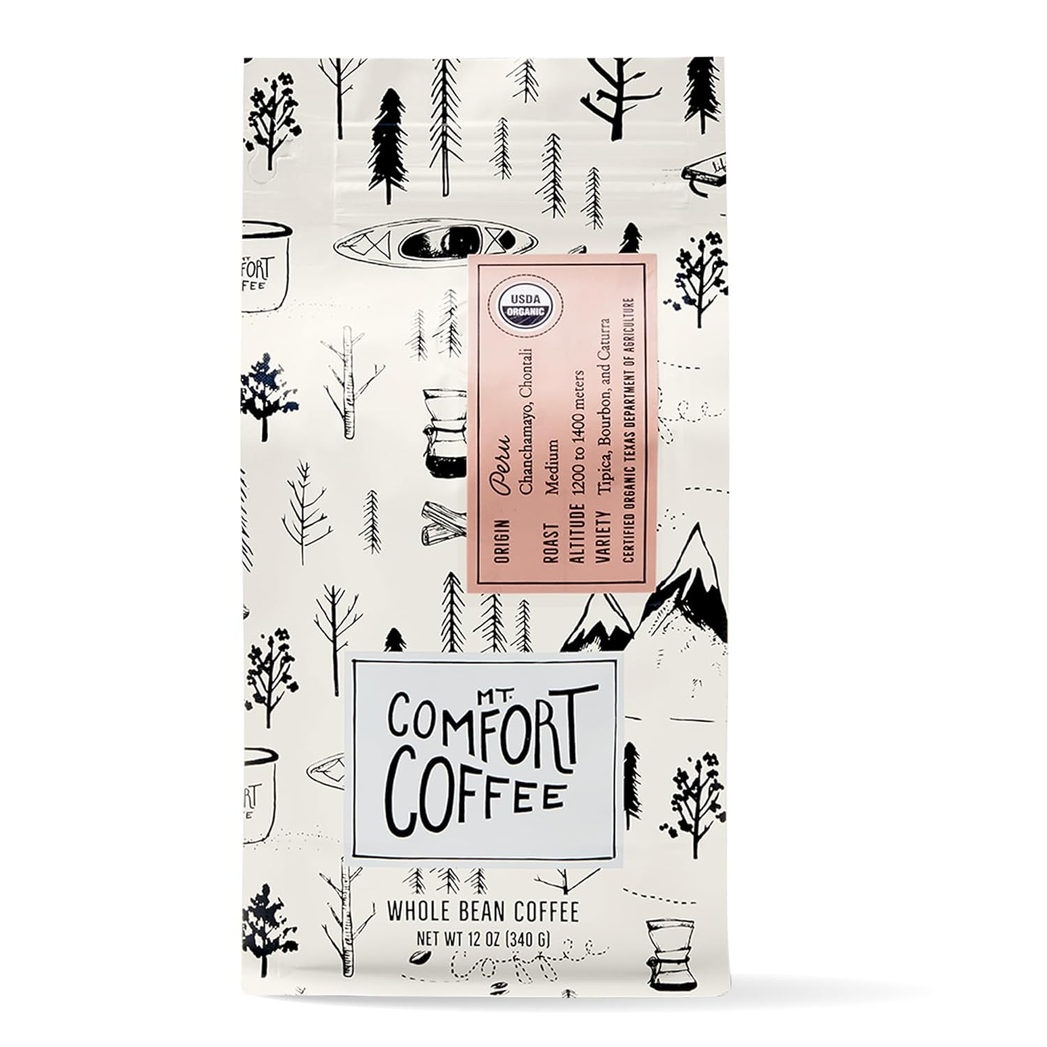 Organic Peru Medium Roast, 12 Ounce (Pack of 1) – Flavor Notes of Nutty, Chocola