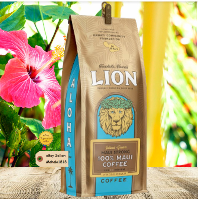 ☕️ LION COFFEE – 100% Maui Coffee Whole Bean Medium Roast 7oz