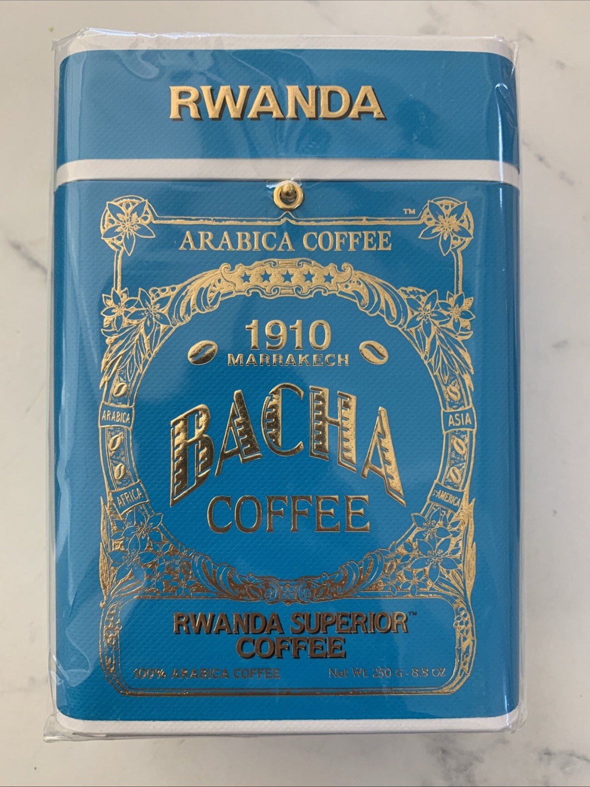 Bacha Rwanda Superior Coffee Medium Dark Roast Arabica Coffee Whole Bean 8.8 Oz