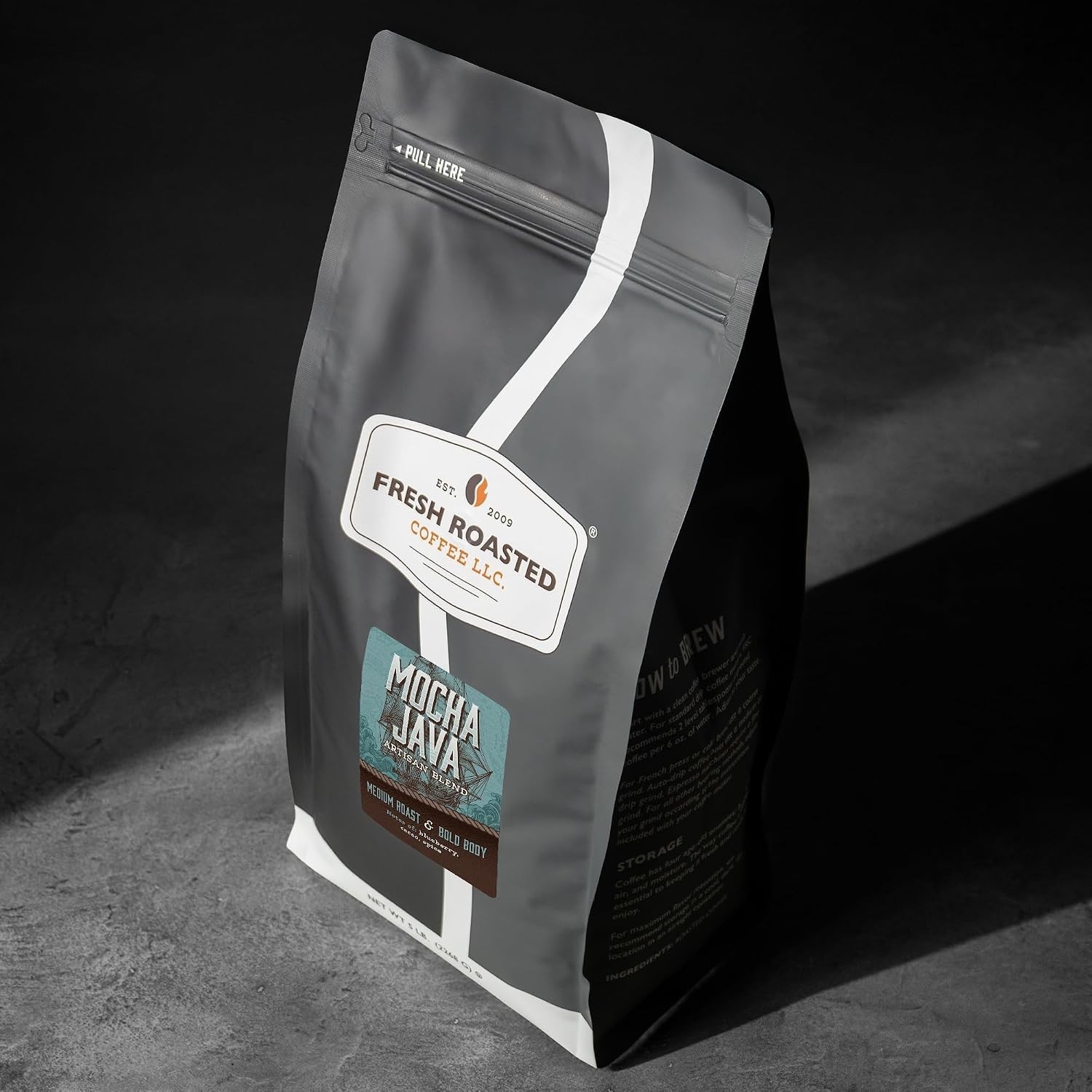 Kosher Mocha Java Coffee Beans – 80oz Medium Roast, Artisan Blend, Cacao Flavor