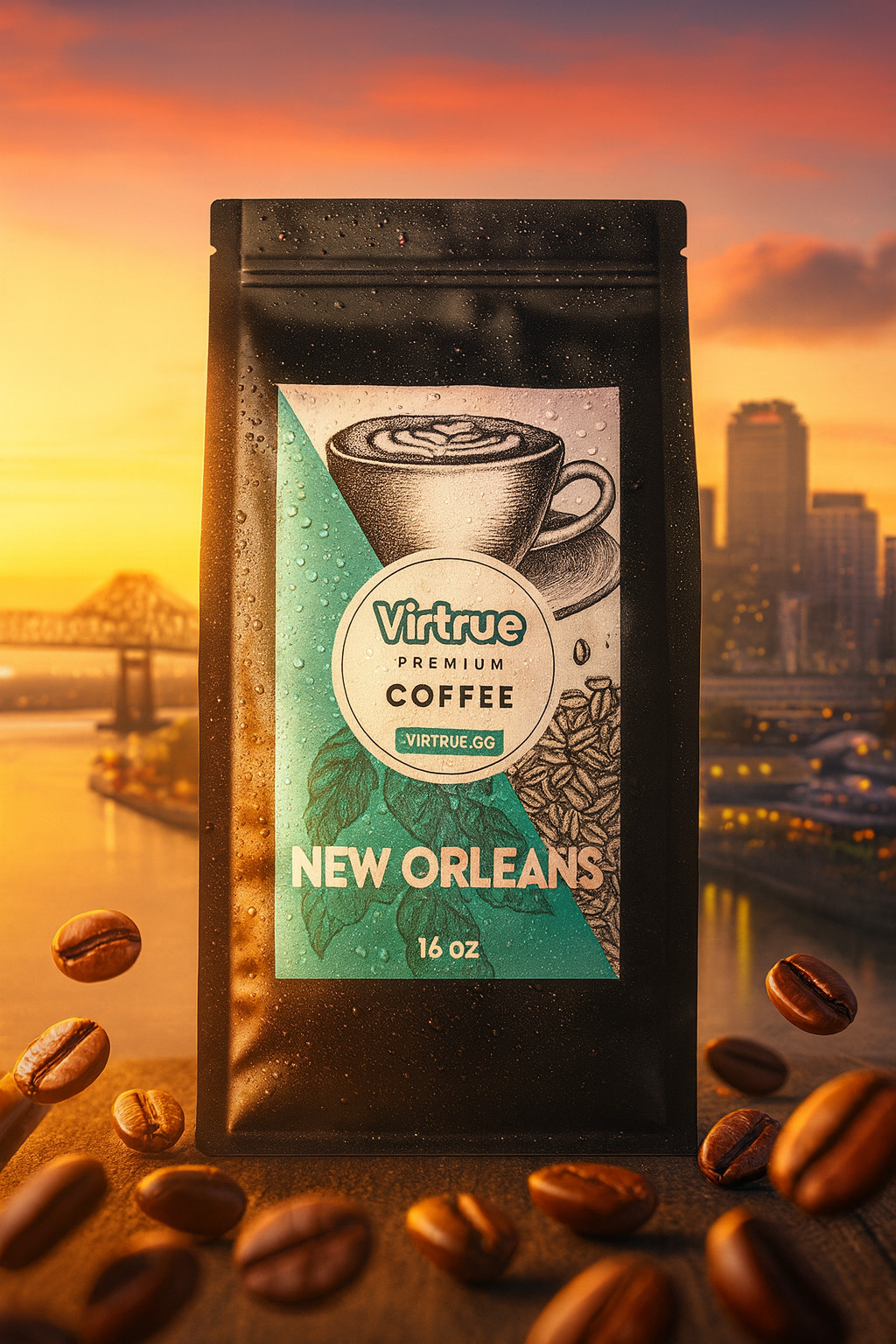 New Orleans Dark Roast Coffee 16oz – Ground/Whole Bean – Smooth Flavor Fast Ship