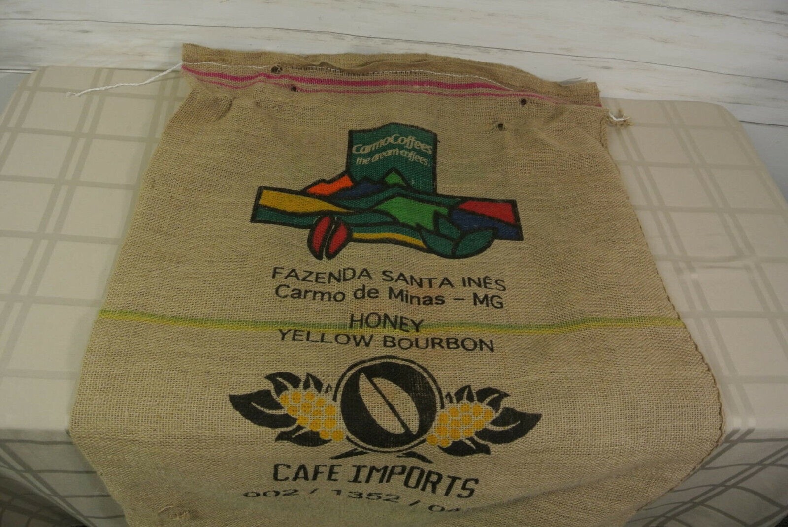 Green Coffee Bag WALL ART Decor Brazil Landscape Mountains Cafe Imports
