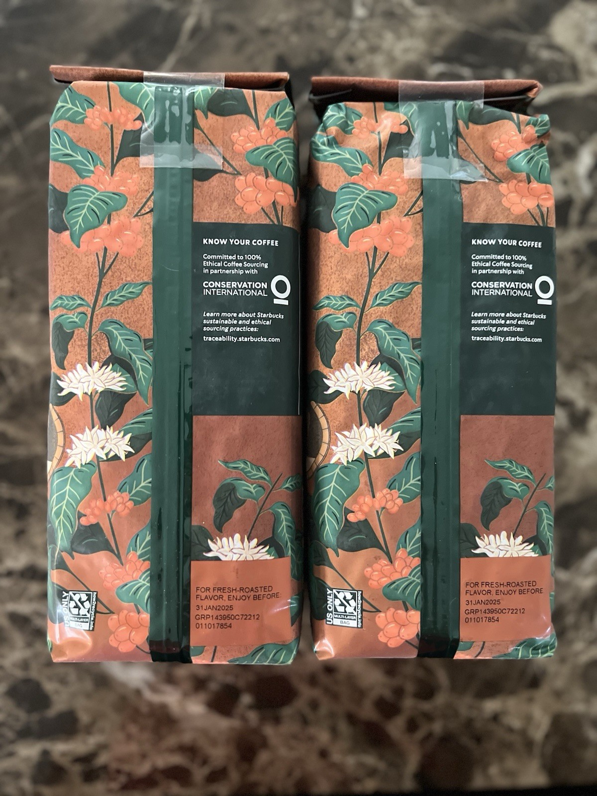 Starbucks Pike Place Roast Whole Bean Coffee 1lb x 2 – Two Pack 2lbs Total