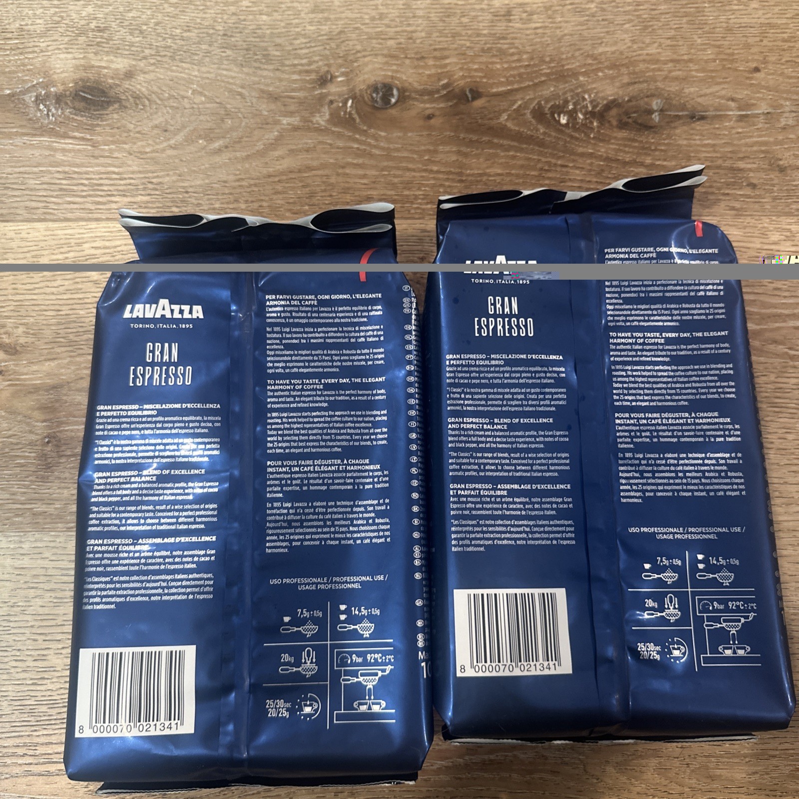 Lavazza Gran Espresso Whole Bean Coffee 2.2 lb Bag Pack of 2 Total 4.4 lbs