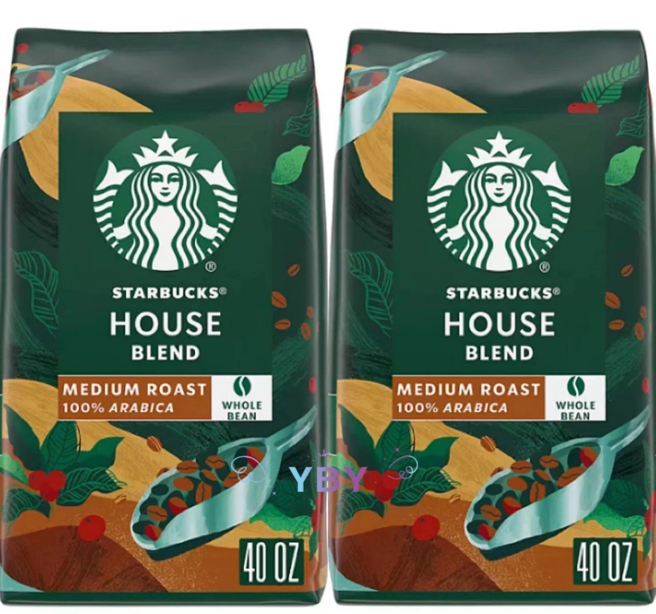 Starbucks House Blend Whole Bean Coffee 40 oz ( Pack of 2)