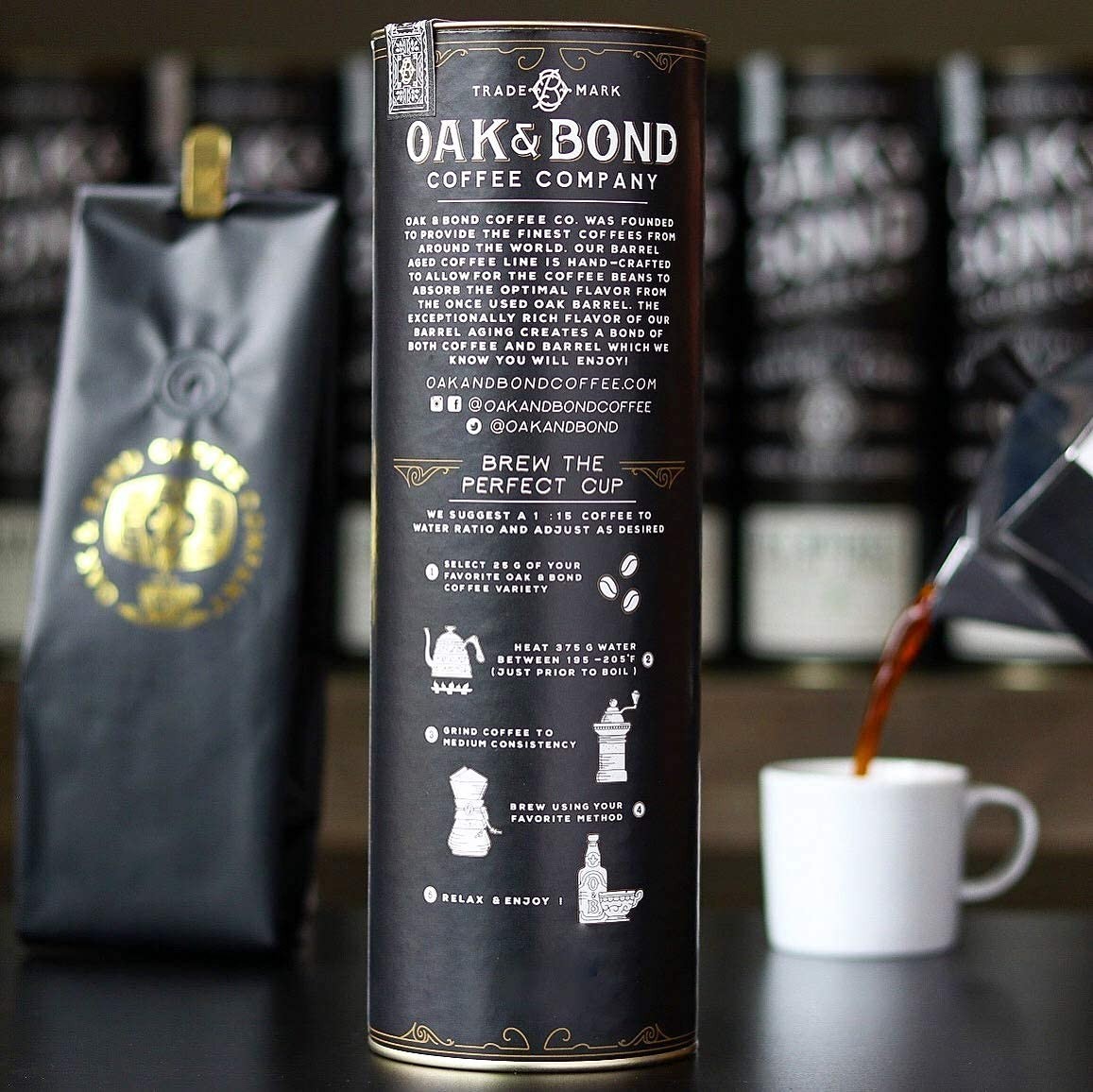 Signature Bourbon Barrel Aged Coffee – 10oz Brazilian Medium Roast Elegance