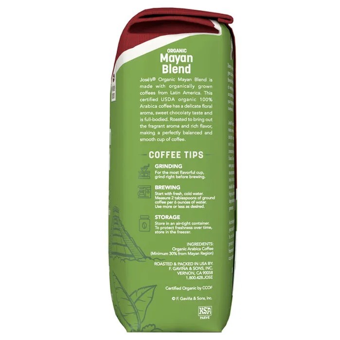 Jose’s 100% Organic Mayan Whole Bean Coffee 2.5 LB