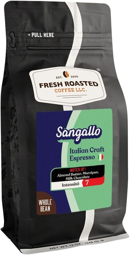 Sangallo Italian Craft Artisan Blend Whole Bean Coffee, Medium Roast, Kosher, 12