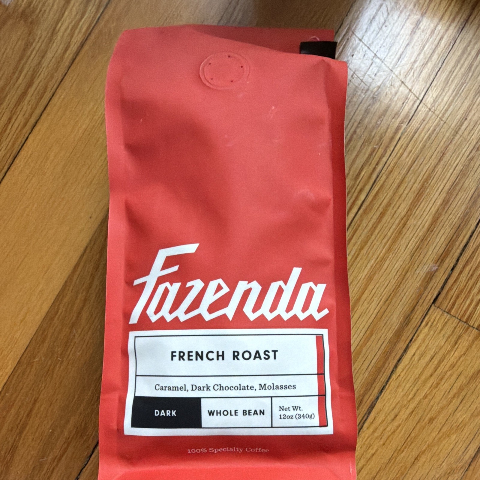 Fazenda French Roast Dark Whole Bean Coffee 12 oz Caramel Dark Chocolate