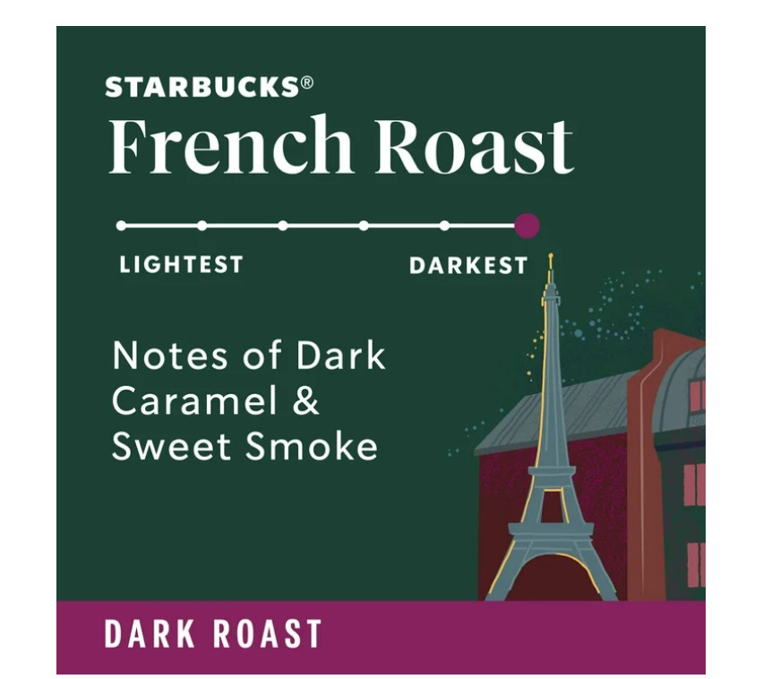 Starbucks French Roast, Whole Coffee Beans,Dark Roast Hot or Iced Coffee, 12 oz