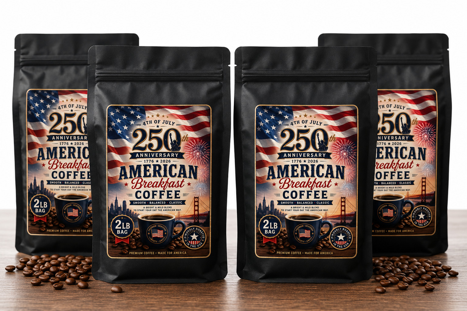 Seaside Coffee Florida, Bean, medium roast, 4 x Bags 2 lb.