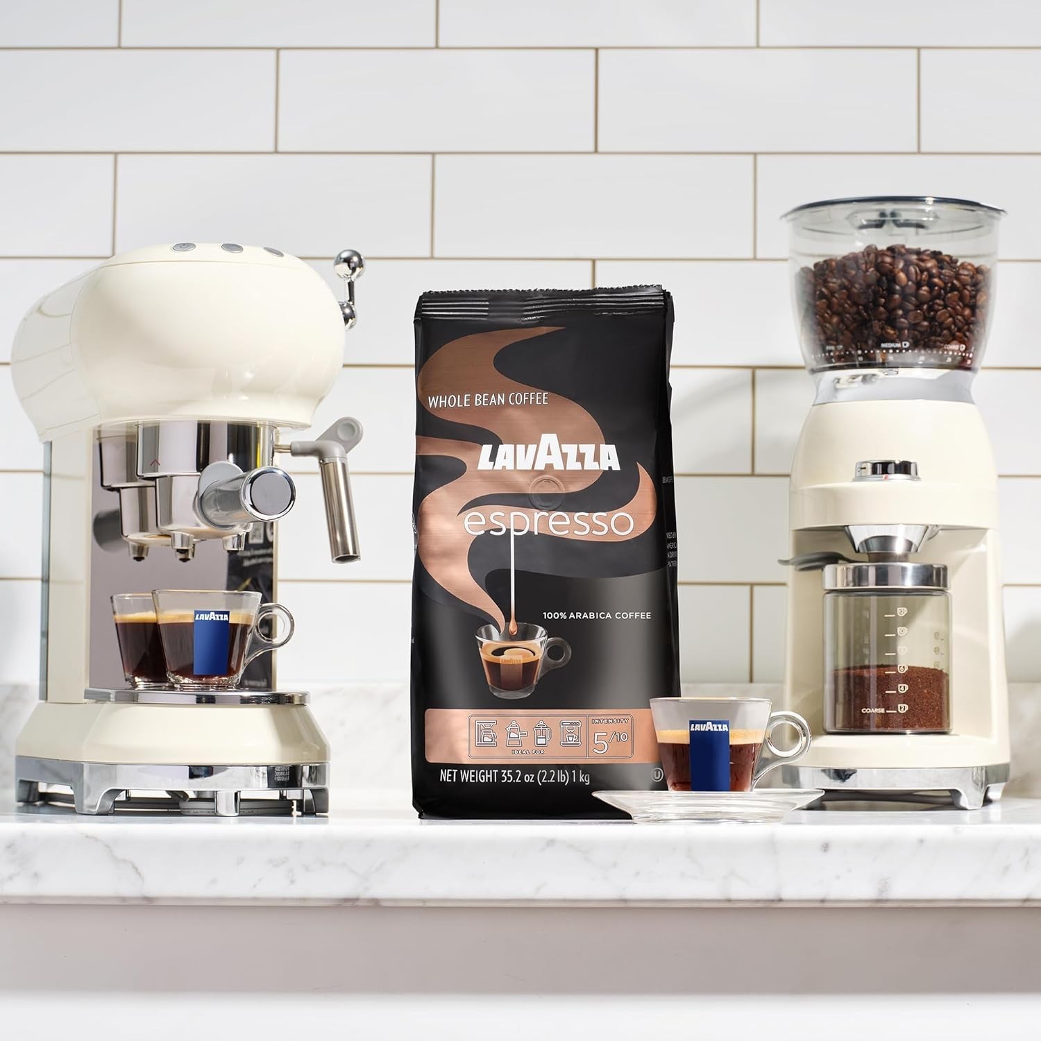 100 Percent Arabica Espresso Coffee Whole Beans 2.2 Pounds Medium Roast