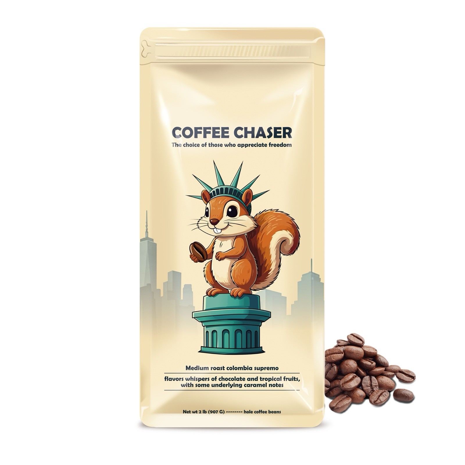 Coffee Chaser Freshly Medium Roasted Colombian Coffee Beans
