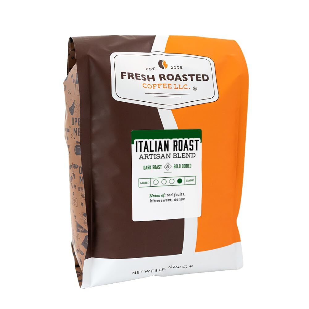 Fresh Roasted Coffee Italian Dark Roast Espresso 80 Ounce Bold Body Arabica