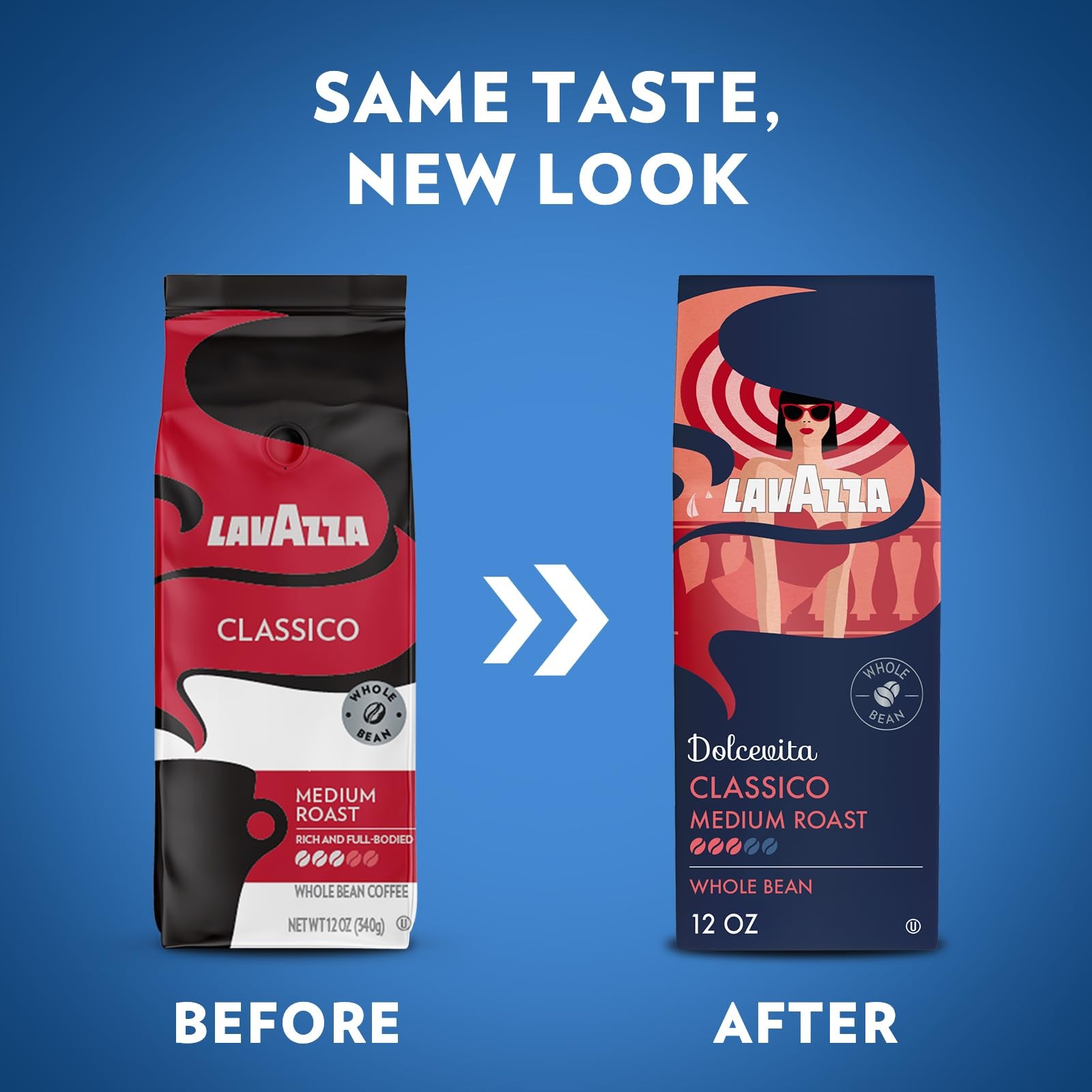 Lavazza Dolcevita Classico Whole Bean Coffee 12oz Bag, Medium Roast, Rich and…