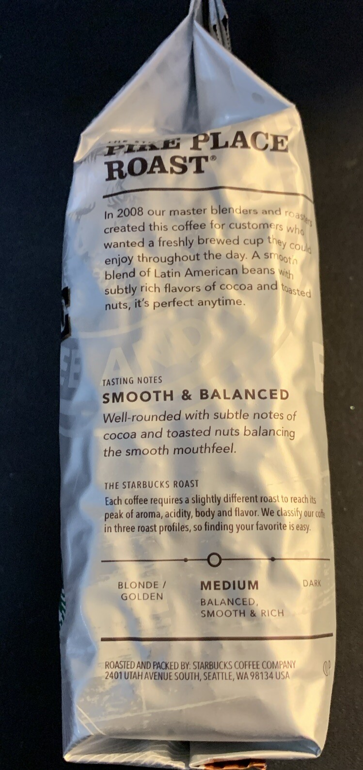 12 Starbucks Pike Place Whole Bean Coffee Medium Roast 8.8 OZ Each