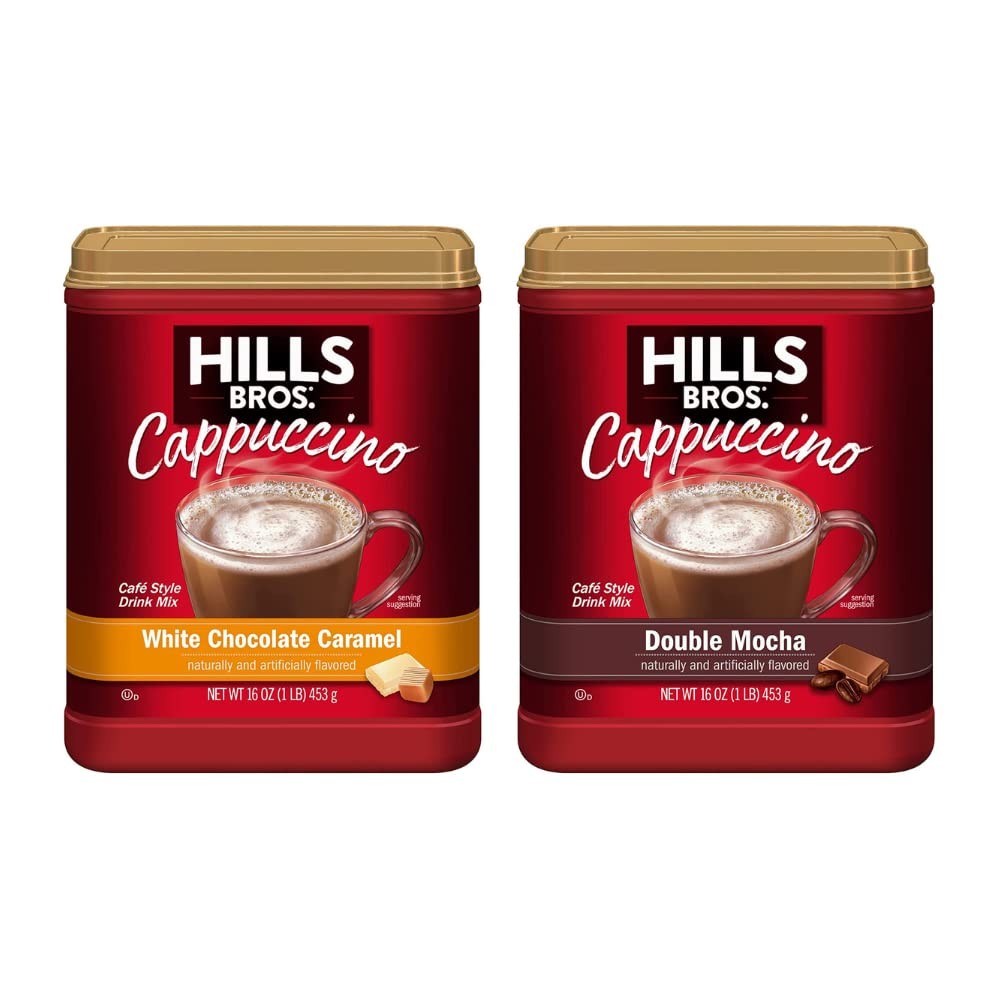 Hills Bros. Cappuccino Variety Pack – Double Mocha & White Chocolate Caramel