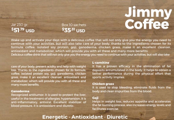Jimmy Coffee Tonic Life Potente Antioxidante Ganoderma