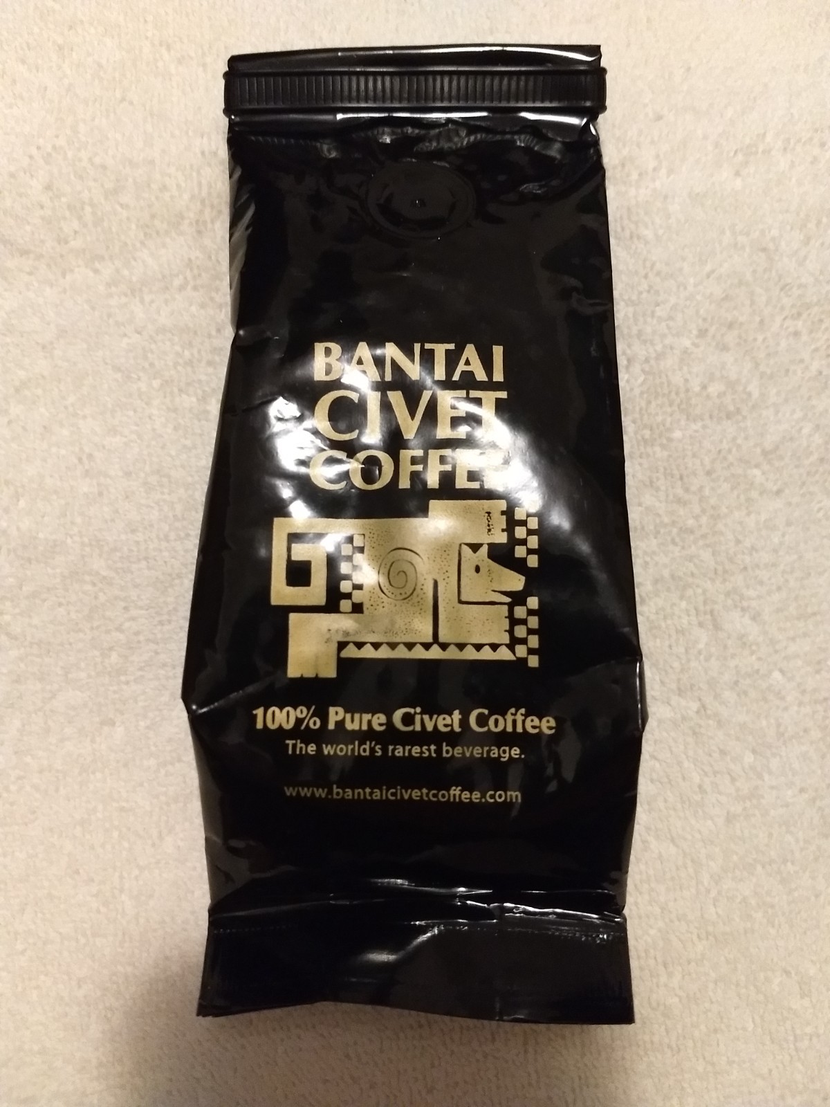 4 Oz. Bag of Bantai Civet Coffee, Whole Bean, Date Unknown
