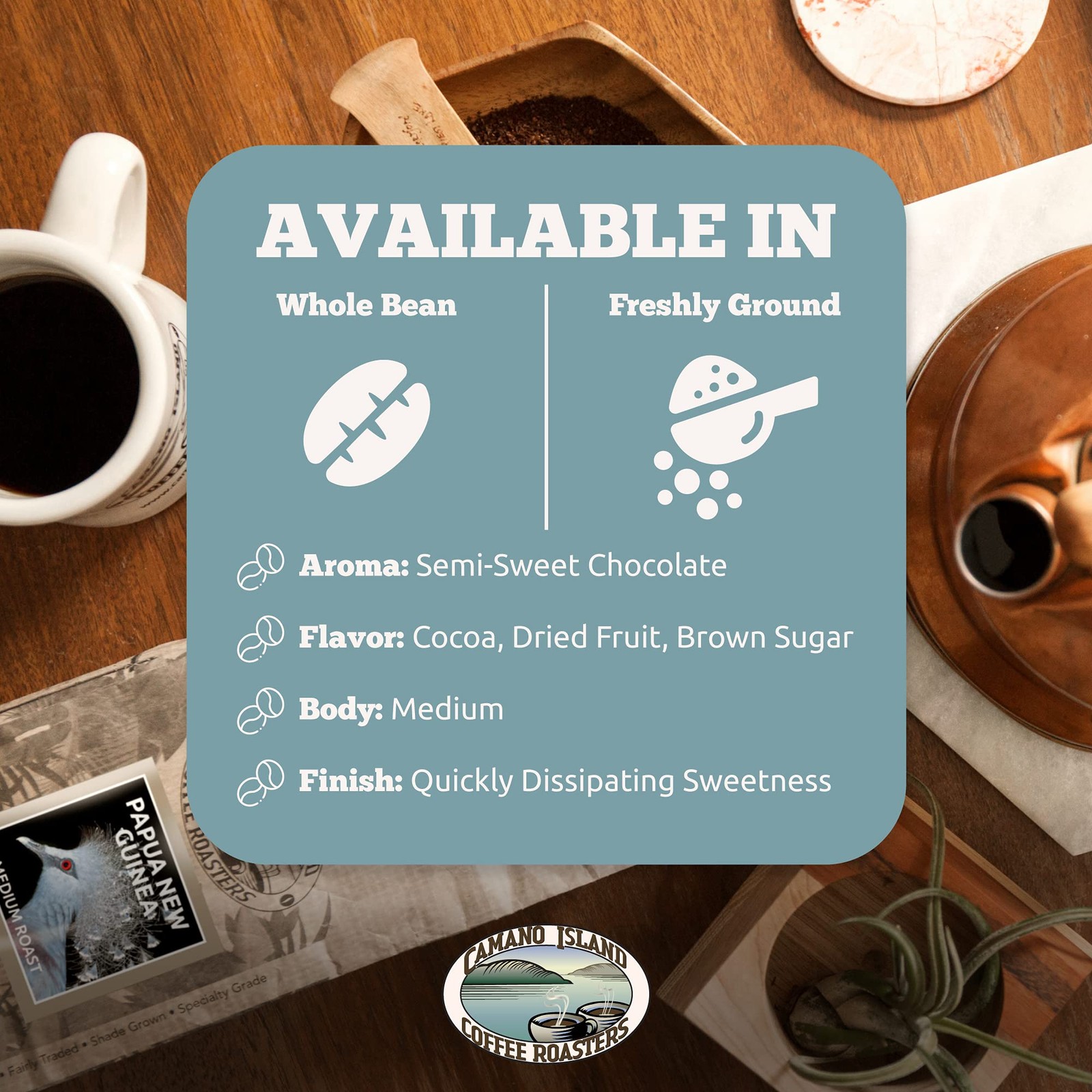 Papua New Guinea Whole Bean 12oz Fresh Medium Roast, USDA Organic, Fairly Tra…