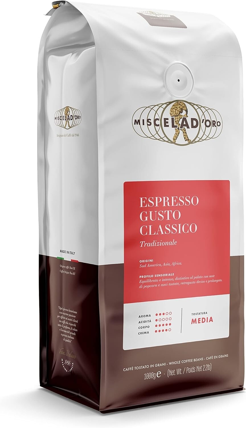 Miscela D’Oro ESPRESSO GUSTO CLASSICO Espresso Beans, 1 – 2.2 lb bag