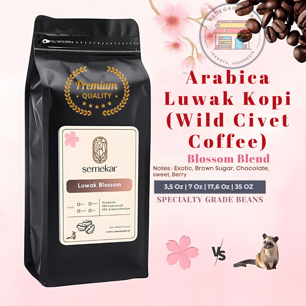 Authentic Luwak Coffee Blossom 100% Wild Civet Blend Whole Beans Coffee Roasted