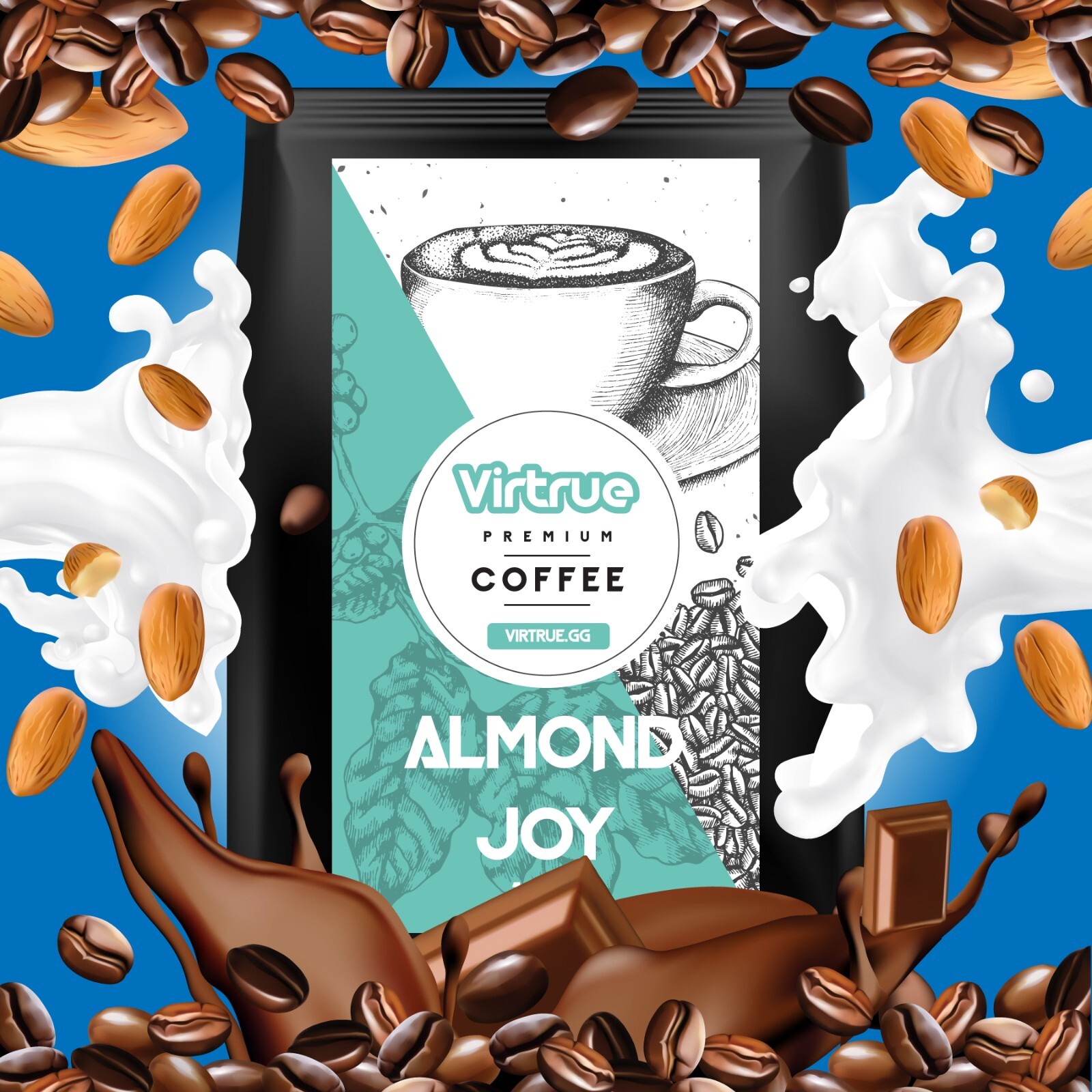 Almond Joy Flavored Coffee 16oz – Ground or Whole Bean – 5 Stars – Fast Shipping