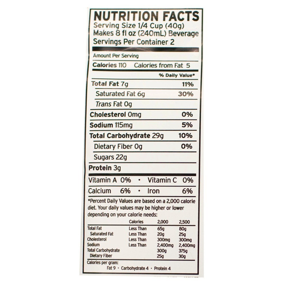 Hot Chocolate Frappe Mix Powder 12 Pack 2.8 oz Resealable Bags