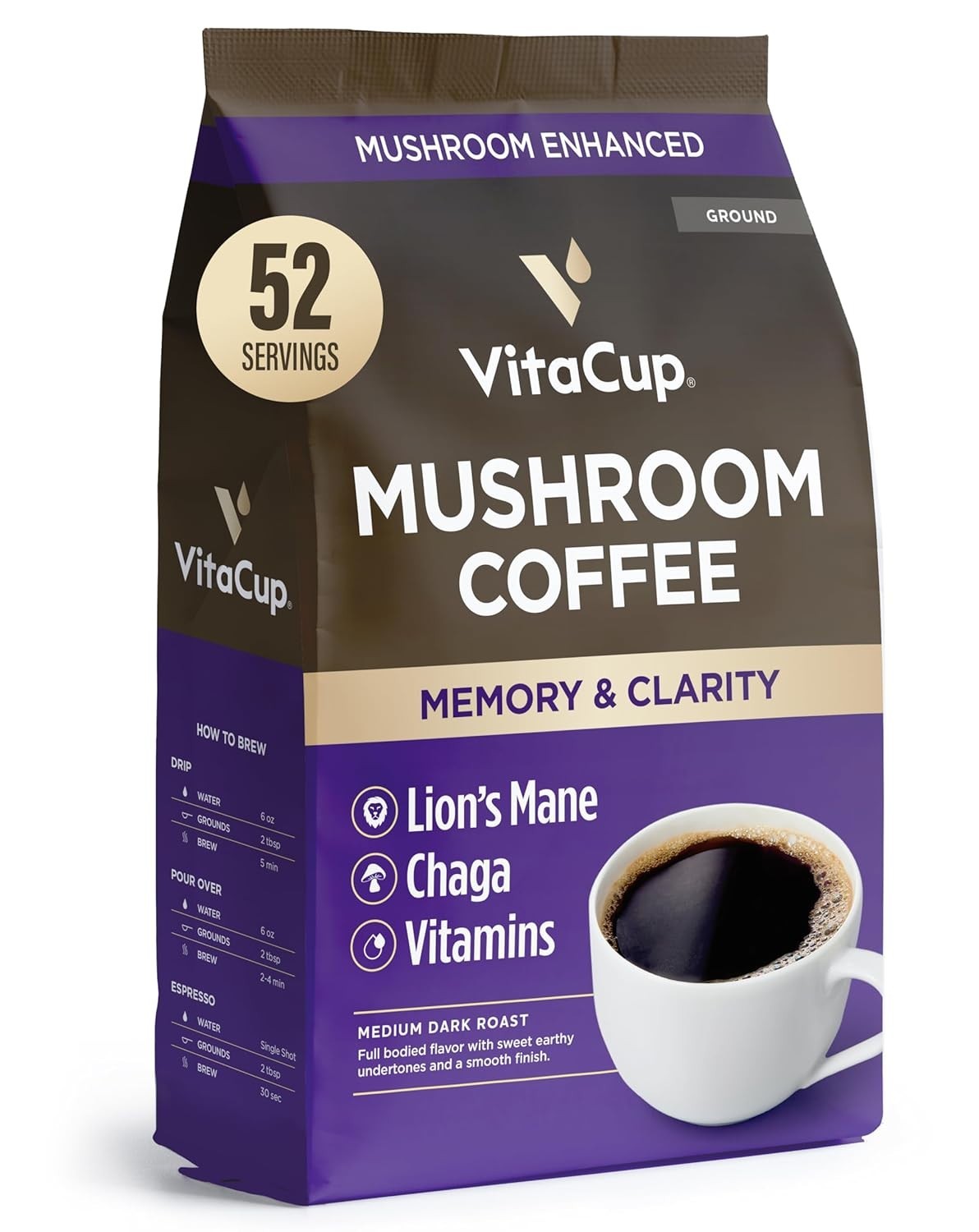 Mushroom Coffee Grounds Infused with Vitamins and Minerals