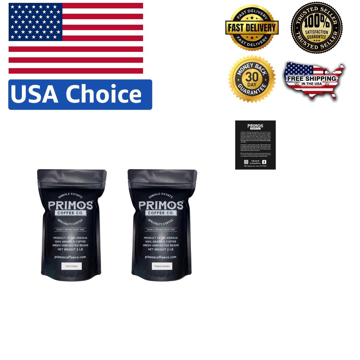 Direct Trade 4 Lb Specialty Green Coffee Beans – Caturra & Parainema Varietals