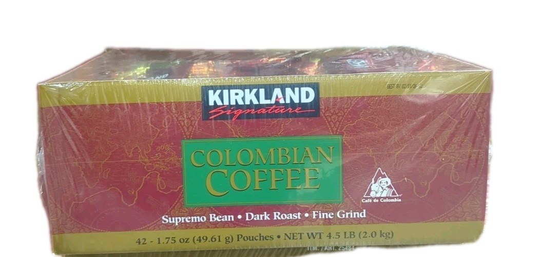 Kirkland Signature Colombian Coffee Dark Supremo Bean Fine Grind 4.5lb (2 Boxes)