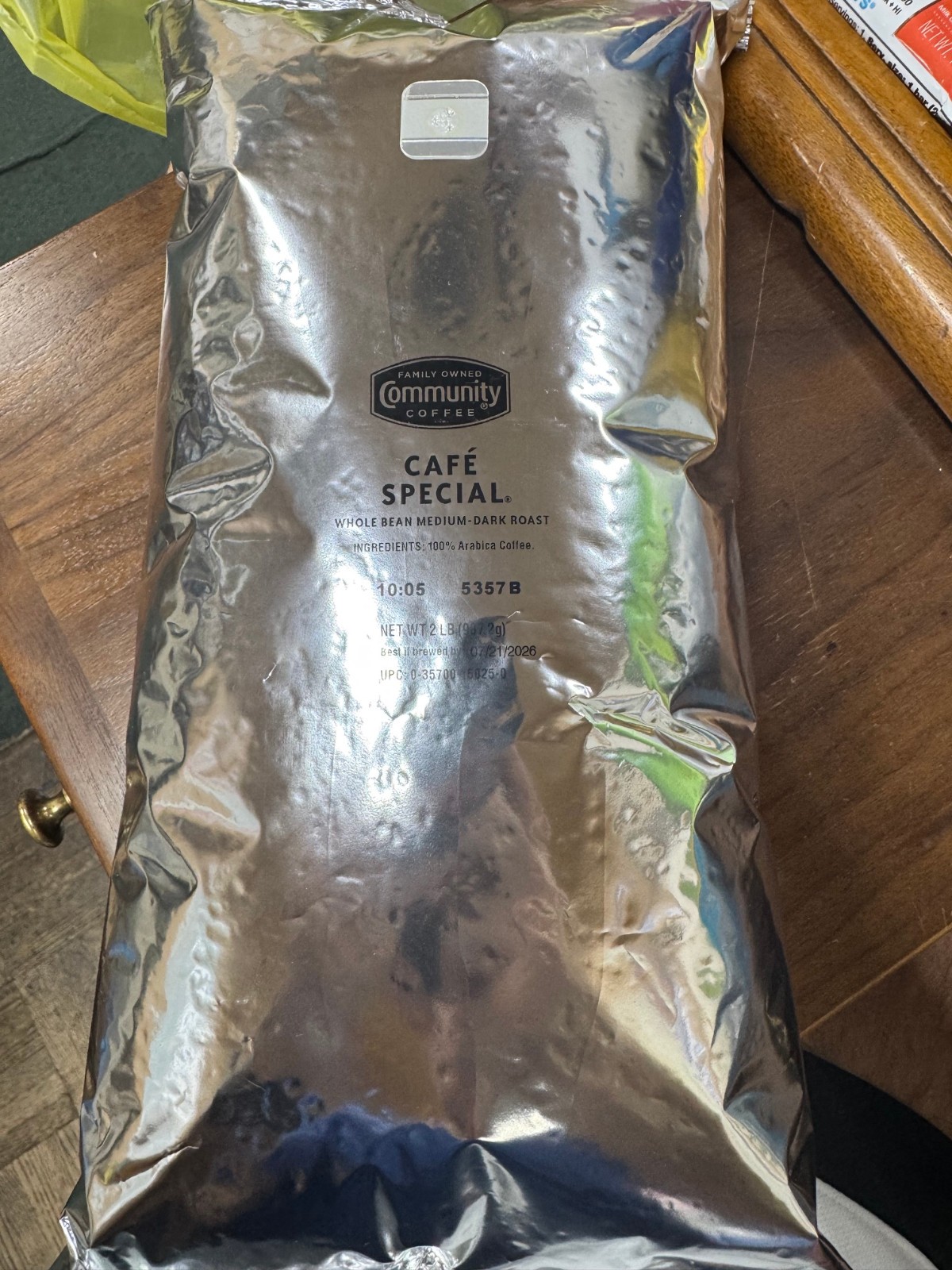 Community Coffee Cafe Special Whole Bean Medium-Dark Roast 2 lbs EXP 7/21/2026