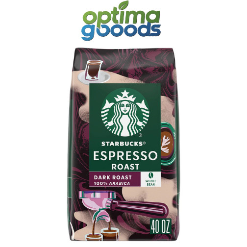 Starbucks Espresso Roast Dark Whole Bean Coffee 40 oz Bold & Rich Flavor.
